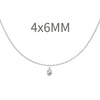 Wholesale Silver Necklace Light Luxury Minimalist Style Geometric Drop Shape Zircon Pendant Electroplated For Women