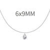 Wholesale Silver Necklace Light Luxury Minimalist Style Geometric Drop Shape Zircon Pendant Electroplated For Women