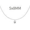 Wholesale Silver Necklace Light Luxury Minimalist Style Geometric Drop Shape Zircon Pendant Electroplated For Women