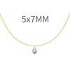 Wholesale Silver Necklace Light Luxury Minimalist Style Geometric Drop Shape Zircon Pendant Electroplated For Women
