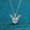 Wholesale Silver Necklace With Animal Zodiac Pattern Plated Pt950 Fourclaw Setting Artificial Diamond Clavicle Chain