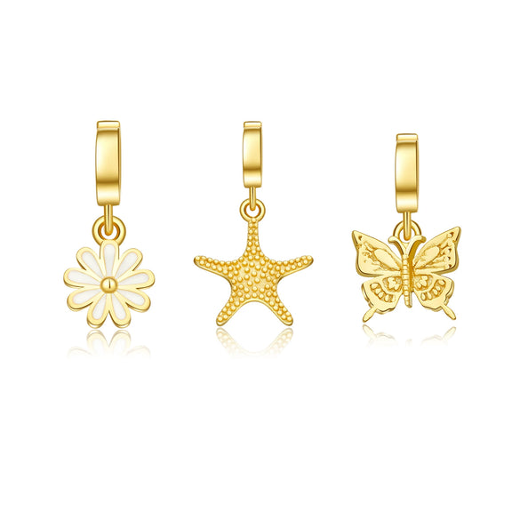 Wholesale 925 Silver Necklace With Butterfly And Five Pointed Star Pendant Electroplated 18K Gold Personality Niche Design