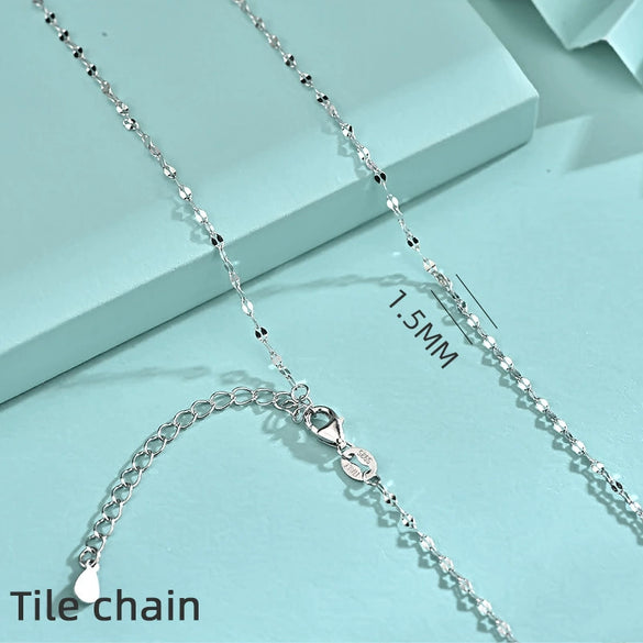 Wholesale Silver Necklace With Geometric Design And Electroplating Chain Accessories For Women