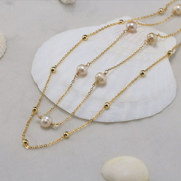 Wholesale Silver Necklace With Geometric Design And Electroplating Treatment Fresh Style