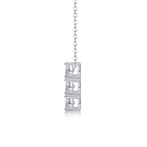 Wholesale 925 Silver Necklace With Geometric Moissanite Pendant And Cross Chain Set With Diamonds Fashion Style For Women