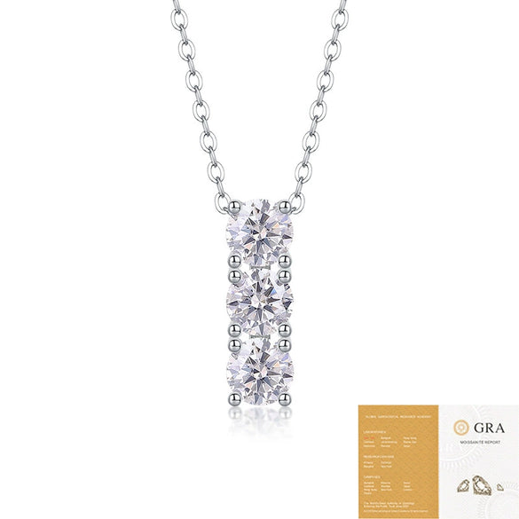 Wholesale Silver Necklace With Geometric Moissanite Pendant 925 Silver Material Fashion Style