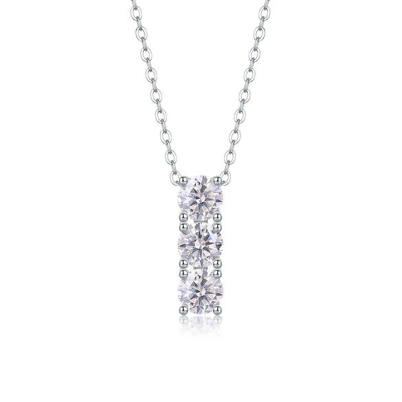 Wholesale Silver Necklace With Geometric Moissanite Pendant 925 Silver Material Fashion Style