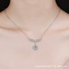 Wholesale Silver Necklace With Geometric Pattern And Fourclaw Setting Electroplated For Female
