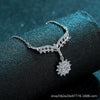 Wholesale Silver Necklace With Geometric Pattern And Fourclaw Setting Electroplated For Female