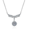 Wholesale Silver Necklace With Geometric Pattern And Fourclaw Setting Electroplated For Female