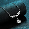 Wholesale Silver Necklace With Geometric Pattern And Fourclaw Setting Electroplated For Female