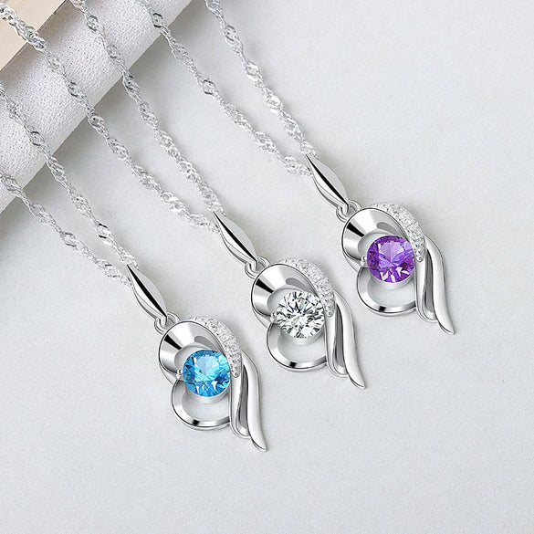 Wholesale Silver Necklace With Heart Pendant And Electroplating Treatment