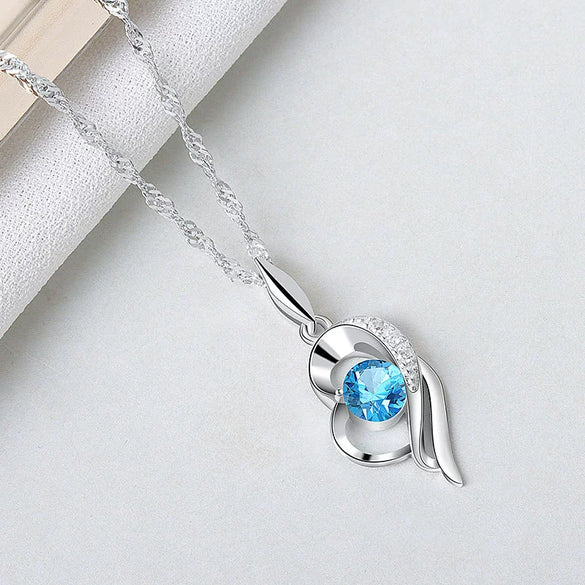 Wholesale Silver Necklace With Heart Pendant And Electroplating Treatment