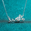 Wholesale Silver Necklace With 925 Sterling Silver Pendant Pt950 Gold Plated Featuring Letters Numbers Text Pattern Electroplated For Women