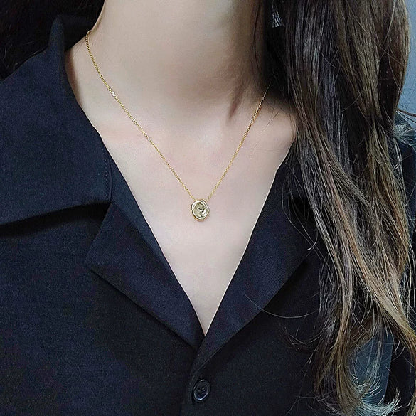 Wholesale Silver Necklace Women's Geometric Irregular Design Electroplating Cross Chain