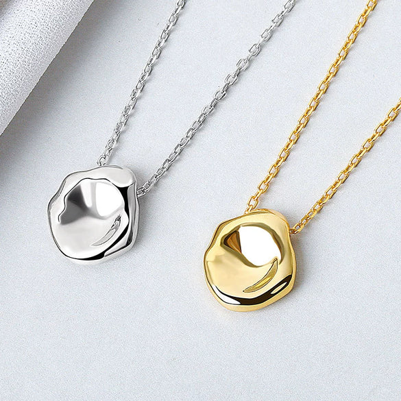 Wholesale Silver Necklace Women's Geometric Irregular Design Electroplating Cross Chain