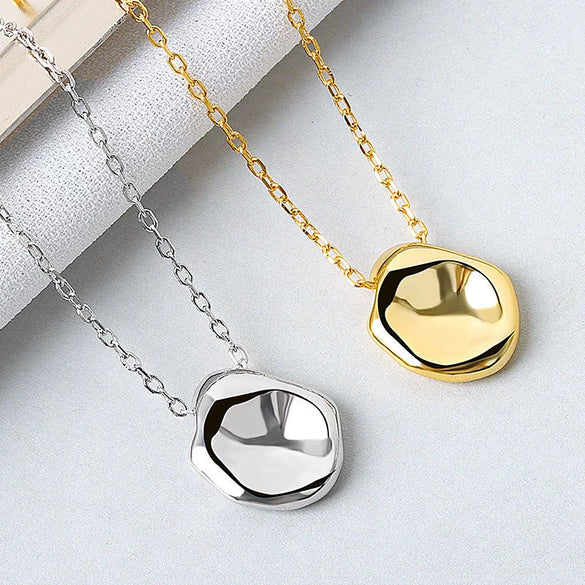 Wholesale Silver Necklace Women's Geometric Irregular Design Electroplating Cross Chain