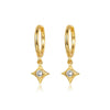 Wholesale Silver Needle And Copper Earrings With Colorful Zircon Geometric And Star Pattern Retro Style For Women
