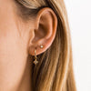 Wholesale Silver Needle And Copper Earrings With Colorful Zircon Geometric And Star Pattern Retro Style For Women