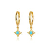 Wholesale Silver Needle And Copper Earrings With Colorful Zircon Geometric And Star Pattern Retro Style For Women