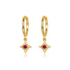 Wholesale Silver Needle And Copper Earrings With Colorful Zircon Geometric And Star Pattern Retro Style For Women
