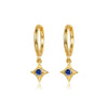 Wholesale Silver Needle And Copper Earrings With Colorful Zircon Geometric And Star Pattern Retro Style For Women