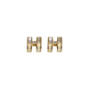 Wholesale Silver Needle Earrings With Real Gold Electroplated Metal Letter Pattern Light Luxury Style