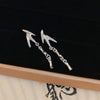 Wholesale Silver Needle Geometric Twist Diecast Metal Earrings For Women With Electroplating Treatment