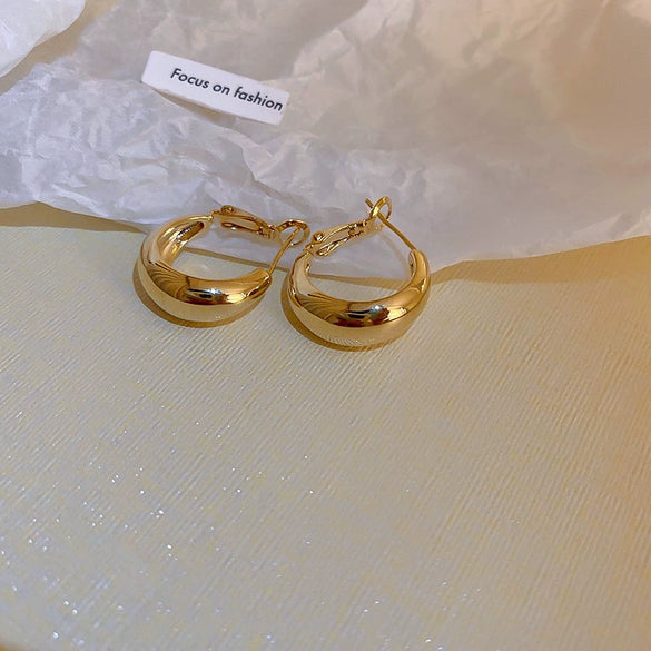 Wholesale Silver Needle Geometric Twist Diecast Metal Earrings For Women With Electroplating Treatment