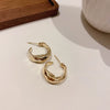 Wholesale Silver Needle Geometric Twist Diecast Metal Earrings For Women With Electroplating Treatment