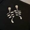 Wholesale Silver Needle Geometric Twist Diecast Metal Earrings For Women With Electroplating Treatment