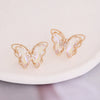 Wholesale 925 Silver Needle Gradient Butterfly Copper Micro Inlaid Earrings