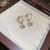 Wholesale Silver Needle Imitation Pearl Zircon Lace Earrings With Flower Design Light Luxury Women's Earrings