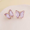 Wholesale 925 Silver Needle Multi Color Butterfly Earrings Copper Material