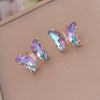 Wholesale 925 Silver Needle Multicolor Gradient Butterfly Earrings For Women With Electroplating Treatment