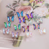 Wholesale 925 Silver Needle Multicolor Gradient Butterfly Earrings For Women With Electroplating Treatment