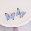Wholesale 925 Silver Needle Multicolor Zircon Diamond Butterfly Earrings For Women Copper Material