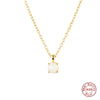 Wholesale 925 Silver Opal Fashion Necklace With Geometric Design And Electroplating Treatment For Women