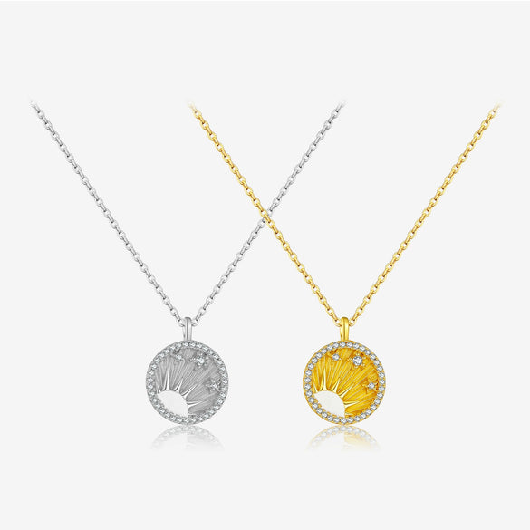 Wholesale Silver Pendant Clavicle Chain With Geometric Pattern And Electroplating For Women