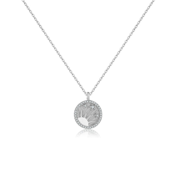 Wholesale Silver Pendant Clavicle Chain With Geometric Pattern And Electroplating For Women