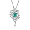 Wholesale Silver Pendant Necklace With Cross Chain Light Luxury Style Cultivation Emerald Gem High Carbon Diamond For Women