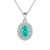 Wholesale Silver Pendant Necklace With Cross Chain Light Luxury Style Cultivation Emerald Gem High Carbon Diamond For Women