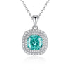 Wholesale Silver Pendant Necklace With Cross Chain Light Luxury Style Cultivation Emerald Gem High Carbon Diamond For Women