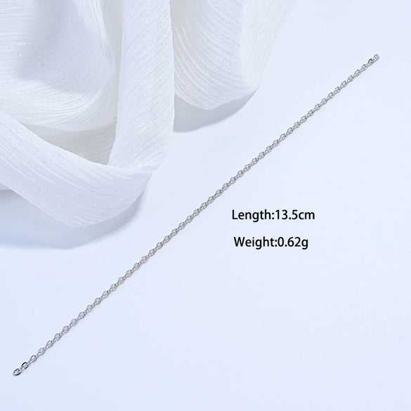 Wholesale 925 Silver Plain Chain Accessories Electroplated For Necklace And Bracelet With Rectangular And Round O Chain Styles