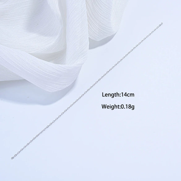 Wholesale 925 Silver Plain Chain Accessories Electroplated For Necklace And Bracelet With Rectangular And Round O Chain Styles