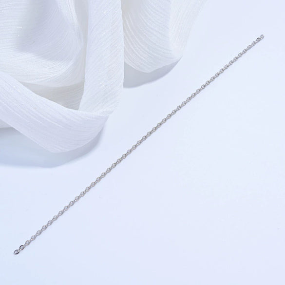 Wholesale 925 Silver Plain Chain Accessories Electroplated For Necklace And Bracelet With Rectangular And Round O Chain Styles