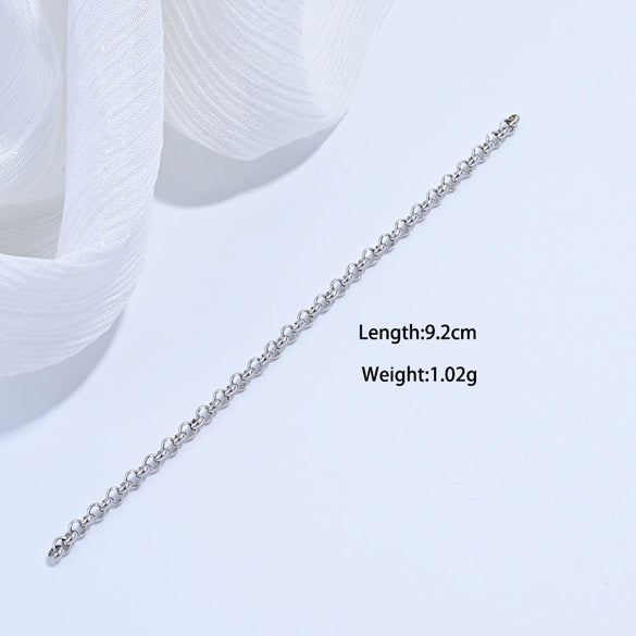 Wholesale 925 Silver Plain Chain Accessories Electroplated For Necklace And Bracelet With Rectangular And Round O Chain Styles