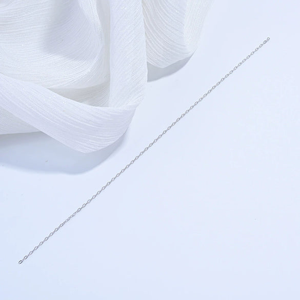 Wholesale 925 Silver Plain Chain Accessories Electroplated For Necklace And Bracelet With Rectangular And Round O Chain Styles