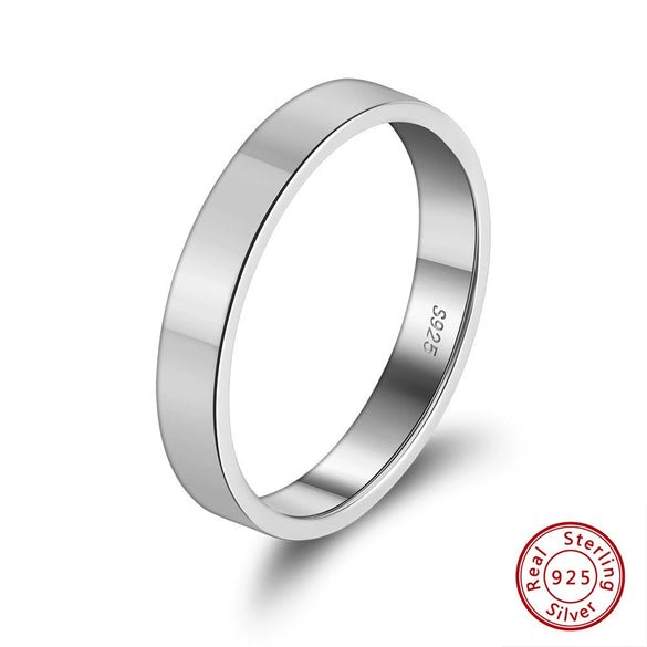 Wholesale 925 Silver Plain Ring With Geometric Style And Electroplating