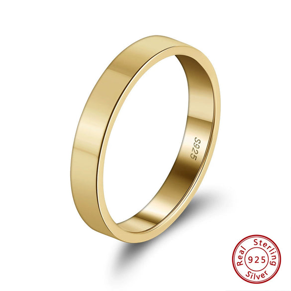 Wholesale 925 Silver Plain Ring With Geometric Style And Electroplating